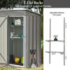 Patio 5ft Wx3ft. L Garden Shed, Metal Lean-to Storage Shed with Adjustable Shelf and Lockable Door, Tool Cabinet for Backyard, Lawn, Garden
