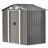 Patio 6ft x4ft Bike Shed Garden Shed, Metal Storage Shed with Adjustable Shelf and Lockable Door, Tool Cabinet with Vents and Foundation for Backyard,