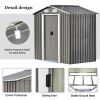 Patio 6ft x4ft Bike Shed Garden Shed, Metal Storage Shed with Adjustable Shelf and Lockable Door, Tool Cabinet with Vents and Foundation for Backyard,