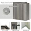 Patio 5ft Wx3ft. L Garden Shed, Metal Lean-to Storage Shed with Adjustable Shelf and Lockable Door, Tool Cabinet for Backyard, Lawn, Garden
