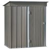 Patio 5ft Wx3ft. L Garden Shed, Metal Lean-to Storage Shed with Adjustable Shelf and Lockable Door, Tool Cabinet for Backyard, Lawn, Garden