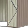 Patio 8ft x6ft Bike Shed Garden Shed, Metal Storage Shed with Adjustable Shelf and Lockable Doors, Tool Cabinet with Vents and Foundation Frame for Ba