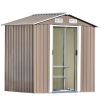 Patio 6ft x4ft Bike Shed Garden Shed; Metal Storage Shed with Adjustable Shelf and Lockable Door; Tool Cabinet with Vents and Foundation for Backyard;