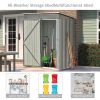 Patio 5ft Wx3ft. L Garden Shed, Metal Lean-to Storage Shed with Adjustable Shelf and Lockable Door, Tool Cabinet for Backyard, Lawn, Garden