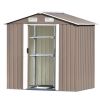Patio 6ft x4ft Bike Shed Garden Shed; Metal Storage Shed with Adjustable Shelf and Lockable Door; Tool Cabinet with Vents and Foundation for Backyard;