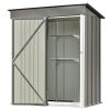 Patio 5ft Wx3ft. L Garden Shed, Metal Lean-to Storage Shed with Adjustable Shelf and Lockable Door, Tool Cabinet for Backyard, Lawn, Garden