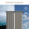 Patio 5ft Wx3ft. L Garden Shed, Metal Lean-to Storage Shed with Adjustable Shelf and Lockable Door, Tool Cabinet for Backyard, Lawn, Garden