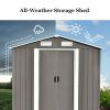 Patio 6ft x4ft Bike Shed Garden Shed, Metal Storage Shed with Adjustable Shelf and Lockable Door, Tool Cabinet with Vents and Foundation for Backyard,