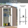 Patio 6ft x4ft Bike Shed Garden Shed, Metal Storage Shed with Adjustable Shelf and Lockable Door, Tool Cabinet with Vents and Foundation for Backyard,