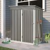 Patio 5ft Wx3ft. L Garden Shed, Metal Lean-to Storage Shed with Adjustable Shelf and Lockable Door, Tool Cabinet for Backyard, Lawn, Garden