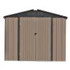 Patio 8ft x6ft Bike Shed Garden Shed, Metal Storage Shed with Adjustable Shelf and Lockable Doors, Tool Cabinet with Vents and Foundation Frame for Ba