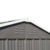 Patio 8ft x6ft Bike Shed Garden Shed, Metal Storage Shed with Adjustable Shelf and Lockable Doors, Tool Cabinet with Vents and Foundation Frame for Ba